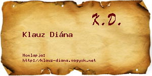 Klauz Diána névjegykártya