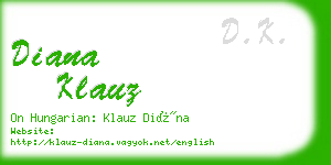 diana klauz business card